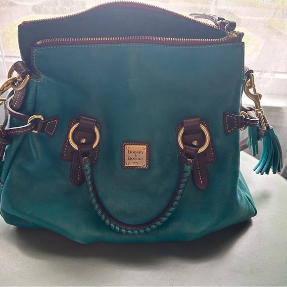 Dooney & Bourke Turquoise Leather Shoulder Bag - Picture 2 of 9